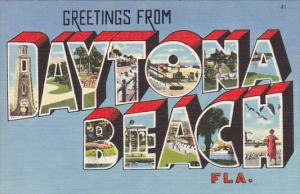 Forlida Daytone Beach Greetings From Large Letter Linen