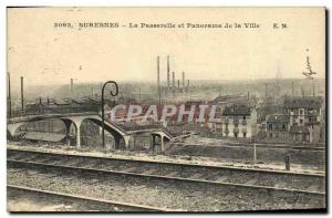 Old Postcard Suresnes Gateway and City Panorama