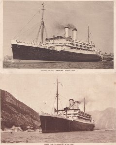 Orient Line Orontes Ship 2x Antique Postcard s