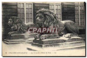 Old Postcard Chalons sur Marne Lions of City Hotel Lion