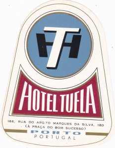 Portugal Porto Hotel Tuela Vintage Luggage Label sk3377