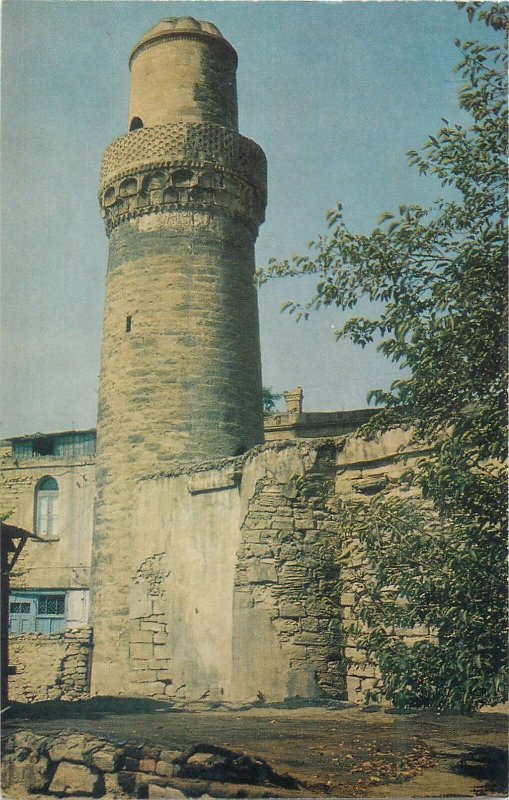 Postcard Azerbaijan BAKU Muhammed mosque minaret Synk-qala by Muhammad Abu Bakr