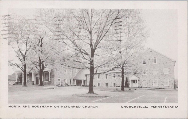 Postcard North and Southampton Reformed Church Churchville PA 1960