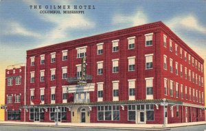 Columbus Mississippi Gilmer Hotel Linen Vintage Postcard AA57274