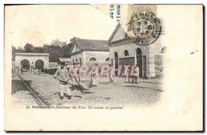 Postcard Old Vincennes Army Interior of Fort La chore neighborhood