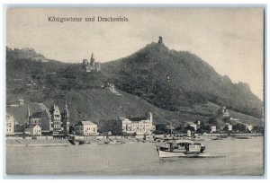 c1910 Koenigswinter and Drachenfels Germany Unposted Antique Postcard