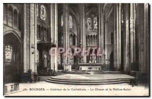 Old Postcard Bourges inside the Cathedral Choir and the Altar