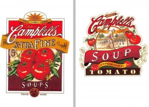 2~1996 4¼X6 Postcards CAMBELL'S TOMATO SOUP  Vintage Advertising REPRODUCTIONS