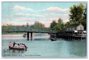 1908 Wood River And Bridge Sylvan Beach New York NY Tuck's Antique Postcard