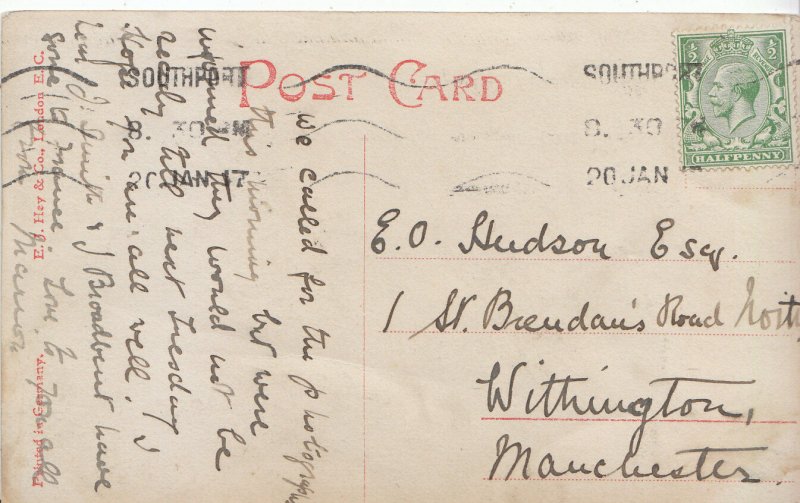 Genealogy Postcard - Family History - Hudson - Withington - Manchester   GN922