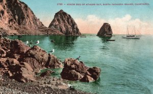 Vintage Postcard North End Avalon Bay Rocks Santa Catalina Island California CA