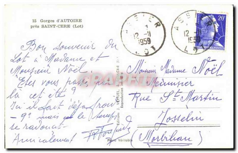 Gorges d & # 39Autoire near Saint Cere - Old Postcard