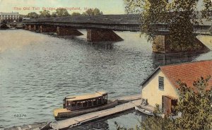 THE OLD TOLL BRIDGE SPRINGFIELD MASSACHUSETTS POSTCARD (c. 1910)