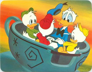 Oversize Postcard Disneyland Tempest in a Teacup Doanld Duck & Nephews