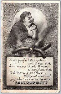 1907 Some People Love Oyster And Others Fish Old Man Posted Postcard