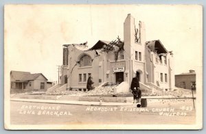 RPPC  Earthquake  Long Beach  California  Methodist Episcopal Church  Postcard