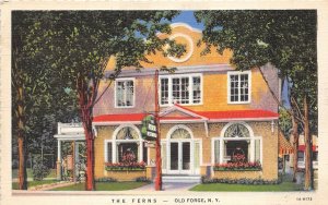 Old Forge New York 1940s Postcard The Ferns Restaurant in Adirondacks