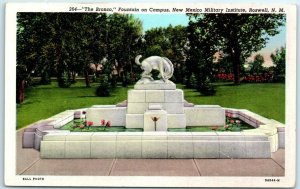 M-7572 The Bronco Fountain on Campus New Mexico Military Institute Roswell NM