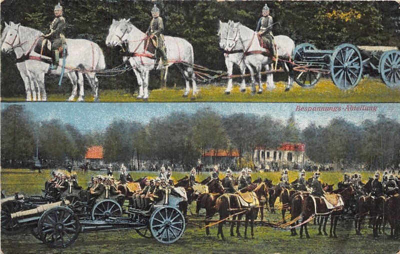 US19 Europe German WW1 Great war postcard cavalry soldiers and cannon