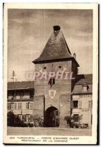 Turckheim - Porte d'Entree - Restaurant of the Stork - Old Postcard