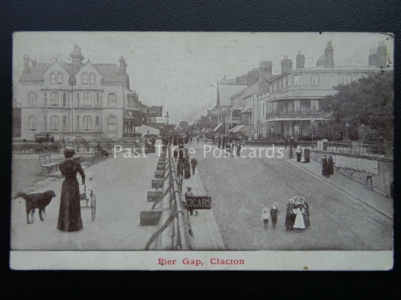 Essex CLACTON Pier Gap Animated Scene c1912 Postcard