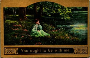 Novelty Romance You Ought to Be With Me Gilt 1910 DB Postcard