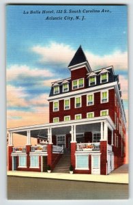 Atlantic City La Belle Hotel Postcard New Jersey S Carolina Ave Unposted Linen