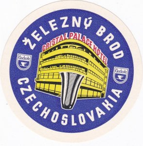 Czechoslovakia Zelezny Brod Cristal Palace Hotel Vintage Luggage Label sk3261