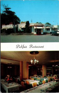 Postcard ON Toronto Pickfair Restaurant Dual View Highway 2 by Lake 1950s S97