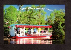 LA Cajun Musical Swamp Cruise Boat Houma Louisiana Postcard