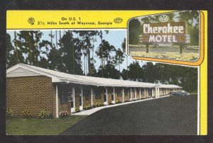 WAYCROSS GEORGIA CHEROKEE MOTEL VINTAGE ADVERTISING POSTCARD GA.
