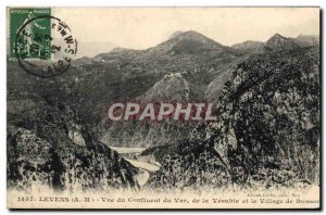 Old Postcard Levens view of the confluence of the Var and Vesubie village Bonso