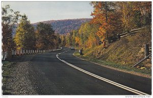 Fall scene on higway 6 in Gaspe Peninsula near MATAPEDIA, Quebec, Canada, PU-...