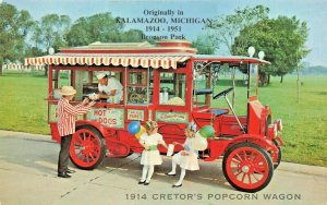 Kalamazoo MI 1914 Cretor's Popcorn Peanuts Wagon Hot Dogs Postcard