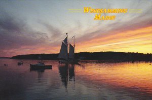 Sailboats Windjamming In Maine
