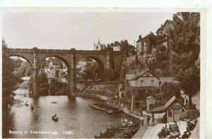 Yorkshire Postcard - Boating at Knaresborough - Real Photograph - Ref 10851A