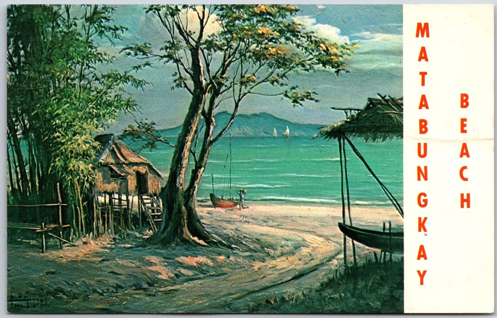 Matabungkay Beach Batangas Philippines Reproduction From Oil Painting