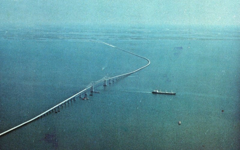 Vintage Postcard 1981 Sunshine State Skyway Bridge On Florida West Coast Gulf 