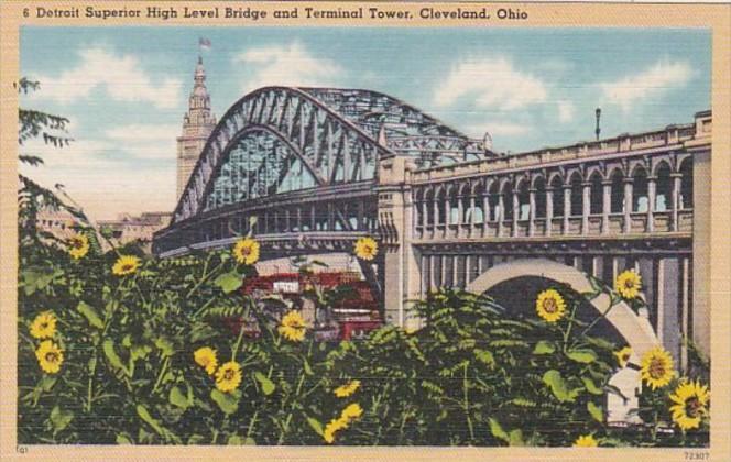 Ohio Cleveland Detroit Suprior High Level Bridge and Terminal Tower