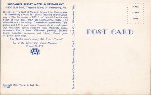 Buccaneer Resort Motel and Restaurant St. Petersburg FL Postcard PC447