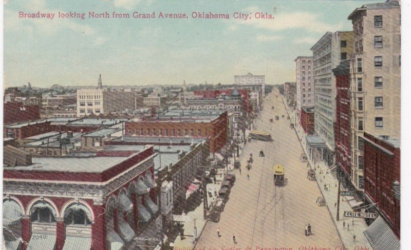 Oklahoma Oklahoma City Broadway Looking North From Grand Avenue 1910 sk3504