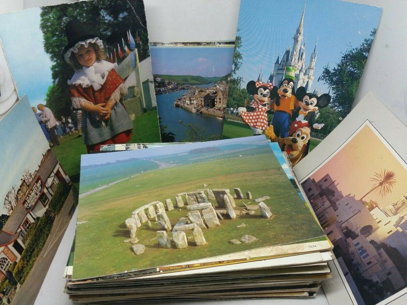 Job Lot Bulk 100+ Damaged Vintage Topographical Mostly Modern Size Postcards