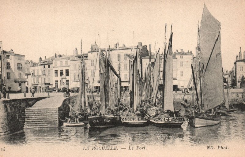 Vintage Postcard La Rochelle Le Port Marina Boats On Docks La Rochelle, France