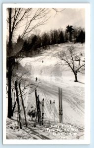 RPPC SOUTH VERNON, Vermont VT ~ Tobey Slope PINE TOP SKI AREA c1940s Postcard