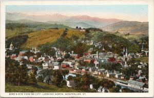 Montpelier Vermont VT Birdseye c1922 Stowe PO Postcard F2