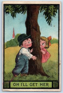 1913 Children Playing Hide And Seek Oh I'll Get Her Glade Farms WV Postcard