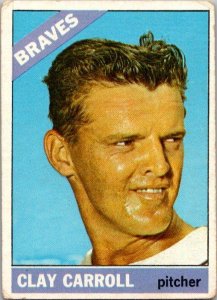 1966 Topps Baseball Card Clay Carroll Atlanta Braves sk2047