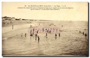 Old Postcard La Baule Sea Loire Inf The Beach