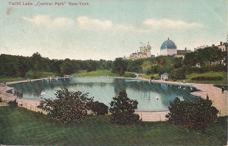 JUDAICA, Synagogue, Temple Beth El, New York NYC, Central Park, 1910, Yacht Lake