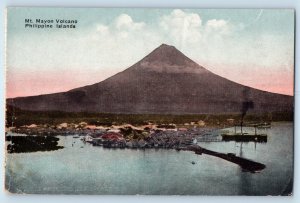 Bicol Philippines Postcard Mt. Mayon Volcano Philippine Islands c1910 Antique